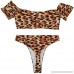 WEEPINLEE Womens Sexy Chest Bow Knot Leopard Printed High Waist Two Piece Swimsuit Bikini Set Leopard B07MSD31Y1